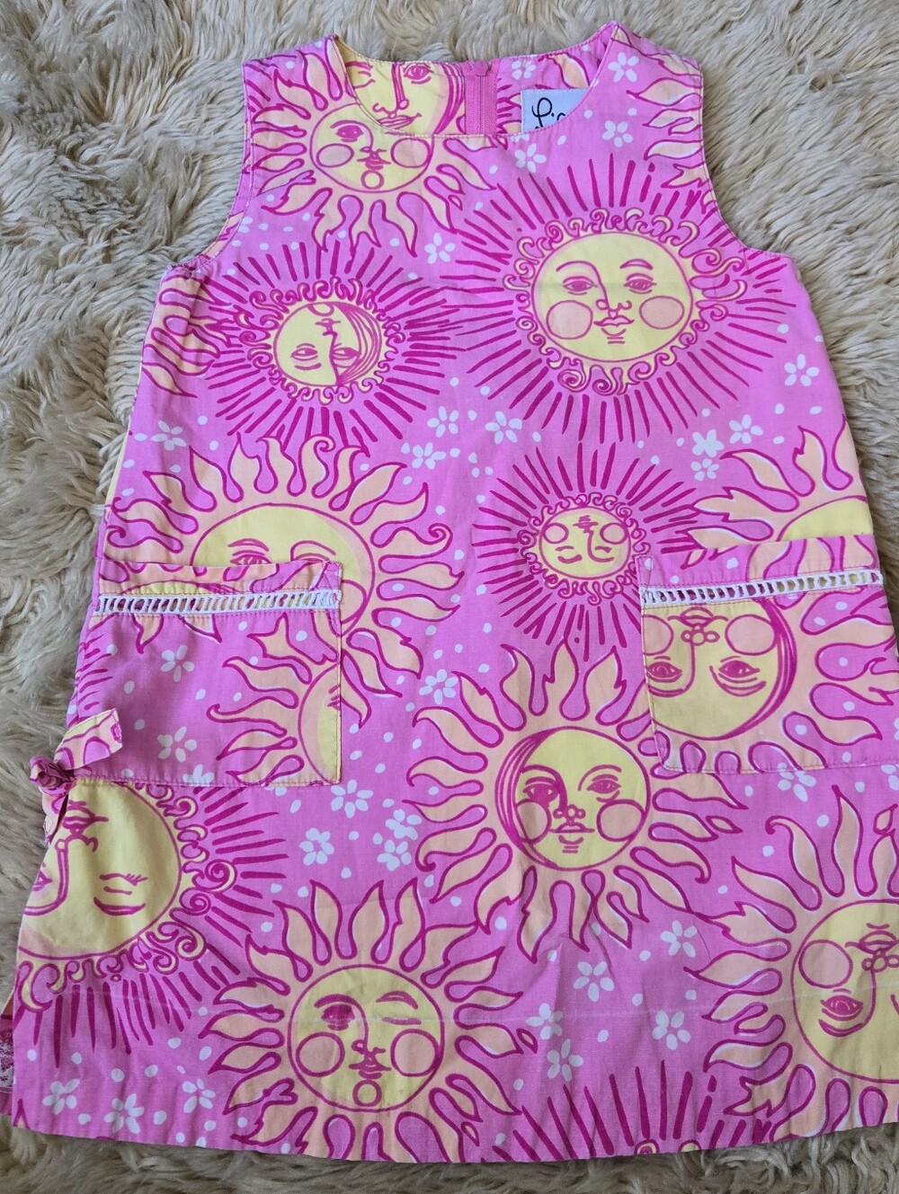 Vintage Lilly Pulitzer White Label Size 4t Celestial Print Shift Dress